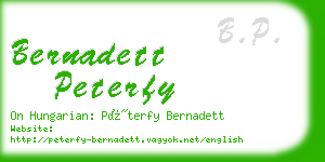 bernadett peterfy business card